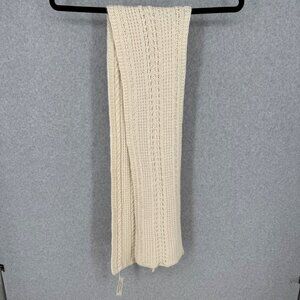 Alpacas of Montana Adult Knit Oblong Scarf OS Oatmeal Cream Baby Alpaca Wool NEW
